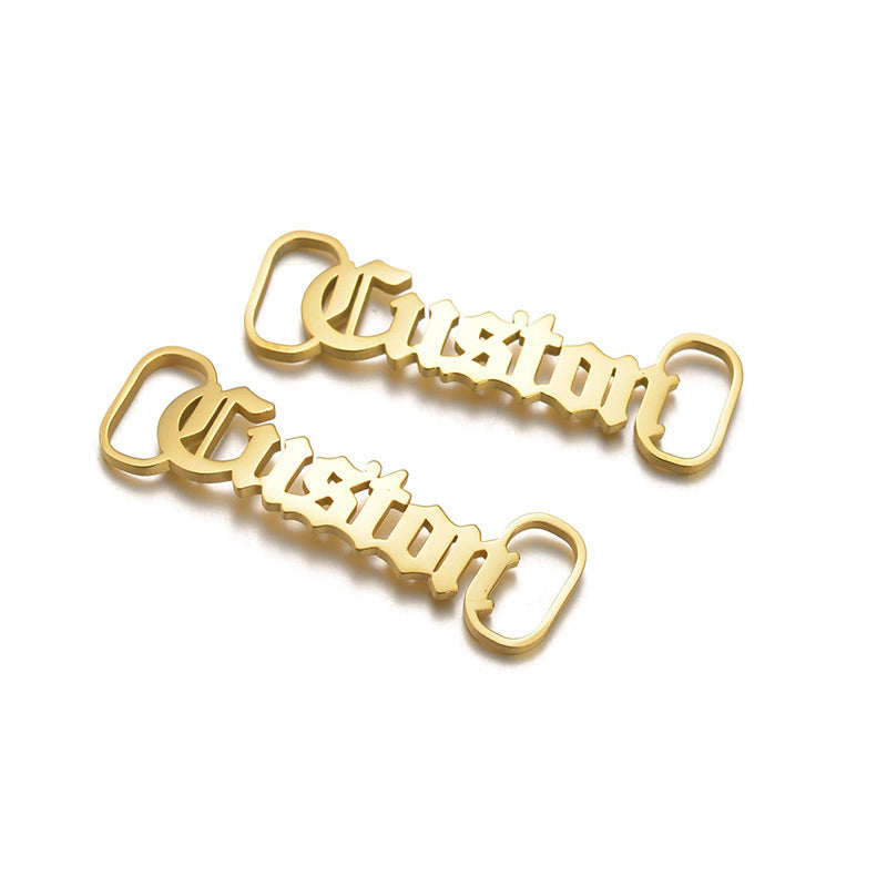 stainless steel name shoelace buckle