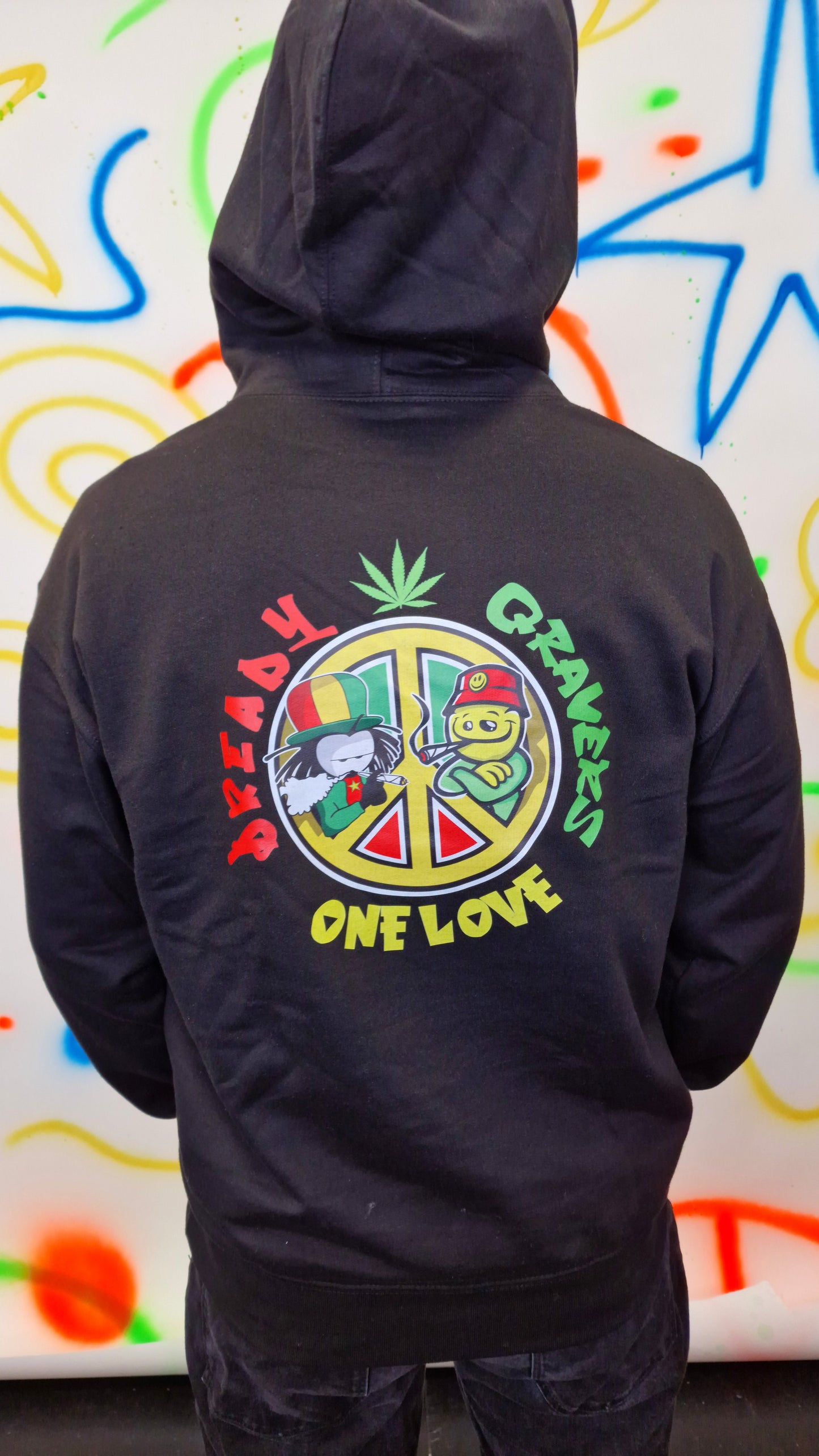 Qravers : Dready One Love Front & Back Hoody Black -