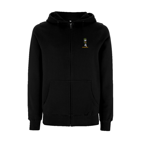 Dready Original : Dready Walking Man Front Embroidered Zip Hood - Black