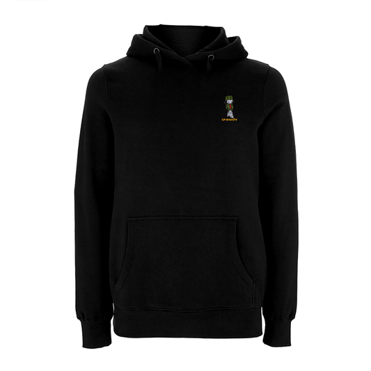 Dready Original : Dready Walking Man Front Print Embroidered Hood - Black