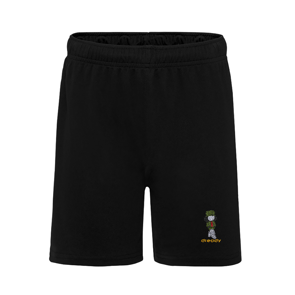 Dready Original : Dready Walking Man Embroidered Boarder Jogger Shorts - BLACK