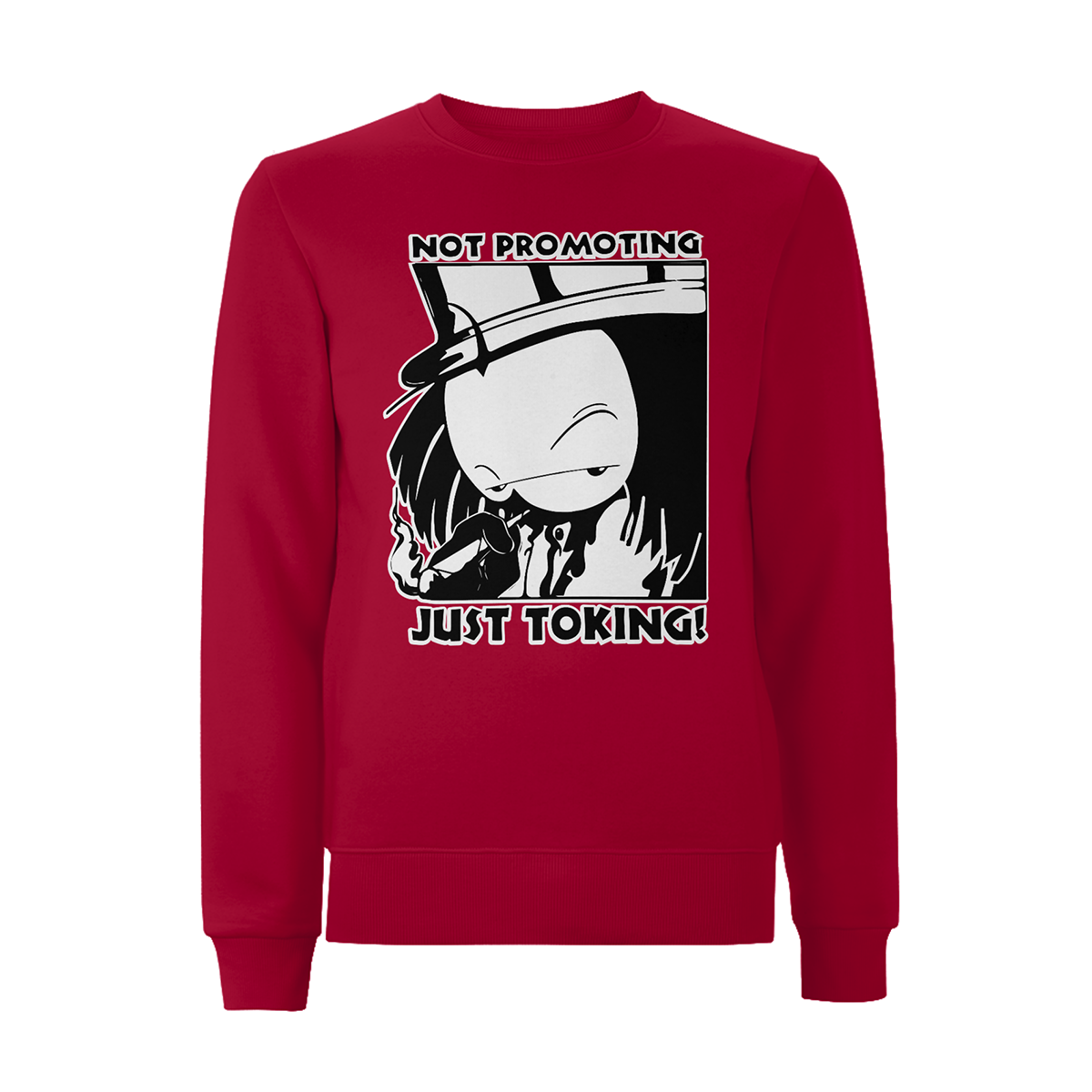 Dready Original : Dready Not Promoting Front Print Sweatshirt - Cherry Red