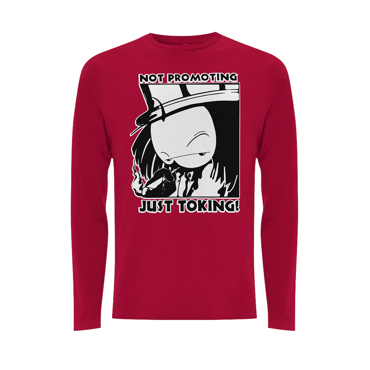 Dready Original : Dready Not Promoting Front Print Long Sleeves - Cherry Red