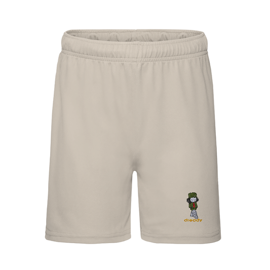 Dready Original : Dready Walking Man Embroidered Boarder Jogger Shorts - DESERT DUST