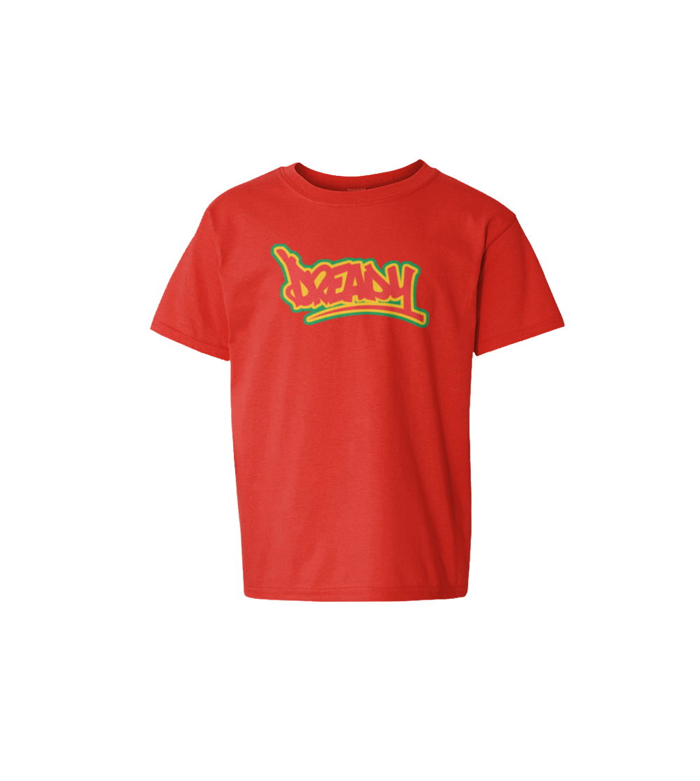 Dready Original : Dready Text Logo Kids Tee - Red