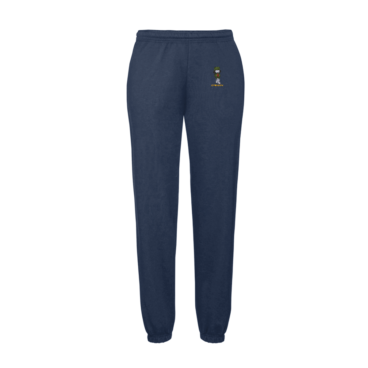 Dready Original : DREADY Walking Man Embroidered ‘Jog on’ Joggers - NAVY