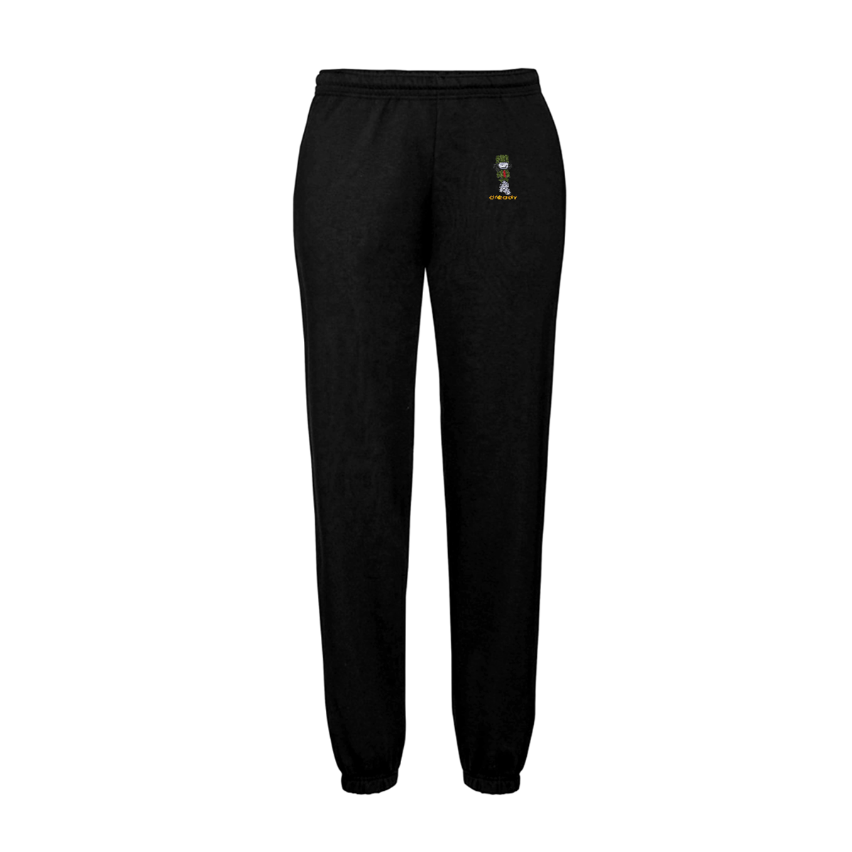 Dready Original : DREADY Walking Man Embroidered ‘Jog on’ Joggers - BLACL