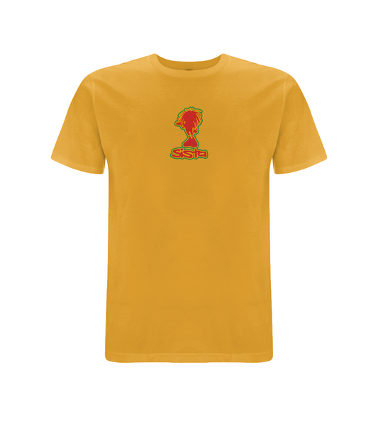 Dready Original : Sista Small Silhouette Front Print T-Shirt - YELLOW