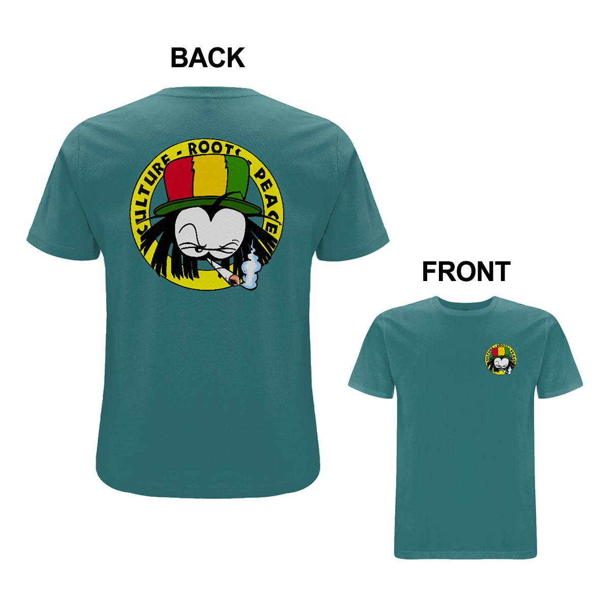 Dready Original : Dready 90s Crest Front and Back Print T-Shirt - Jade