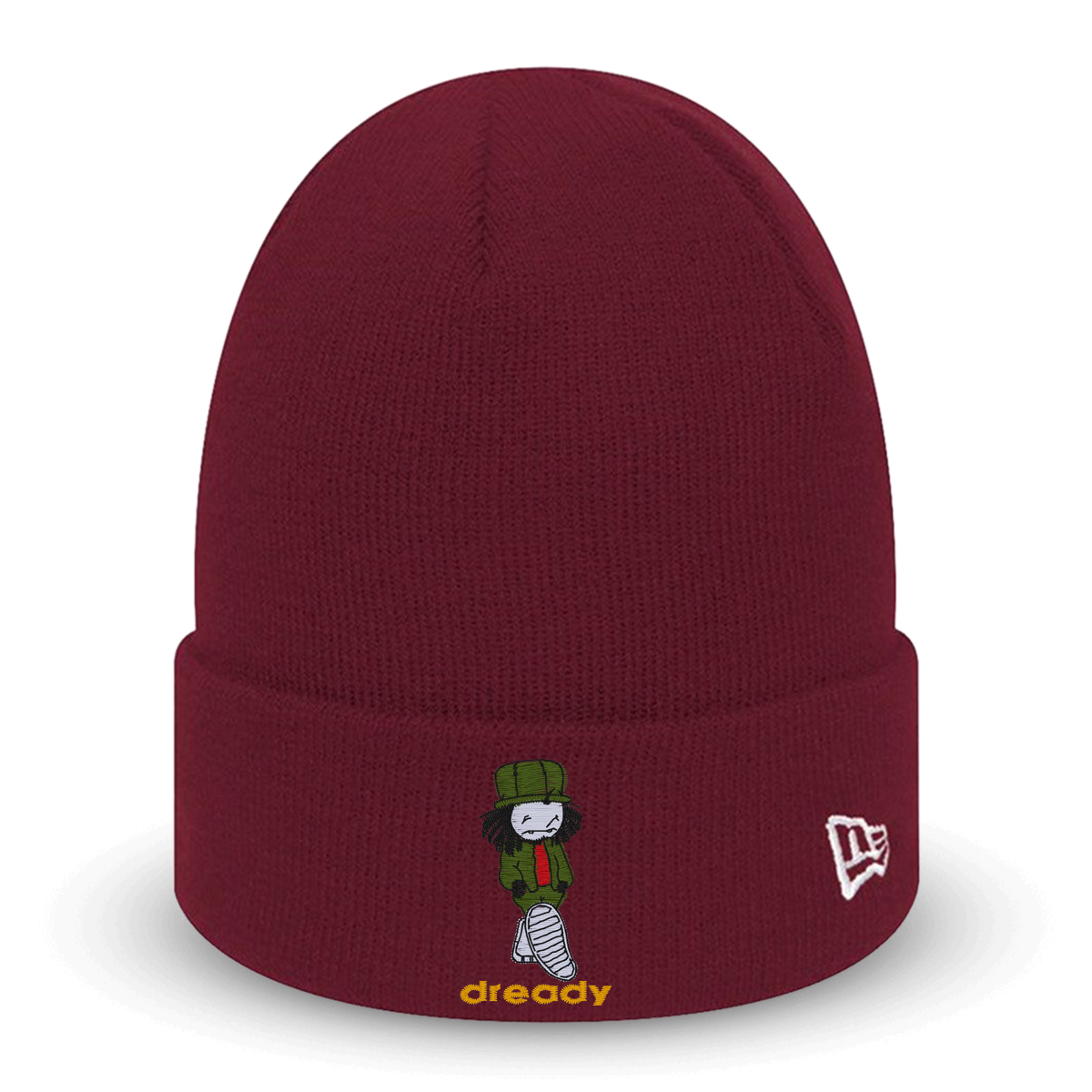 Dready Original : Dready x New Era Walking Dread Embroidered Beanie - Maroon