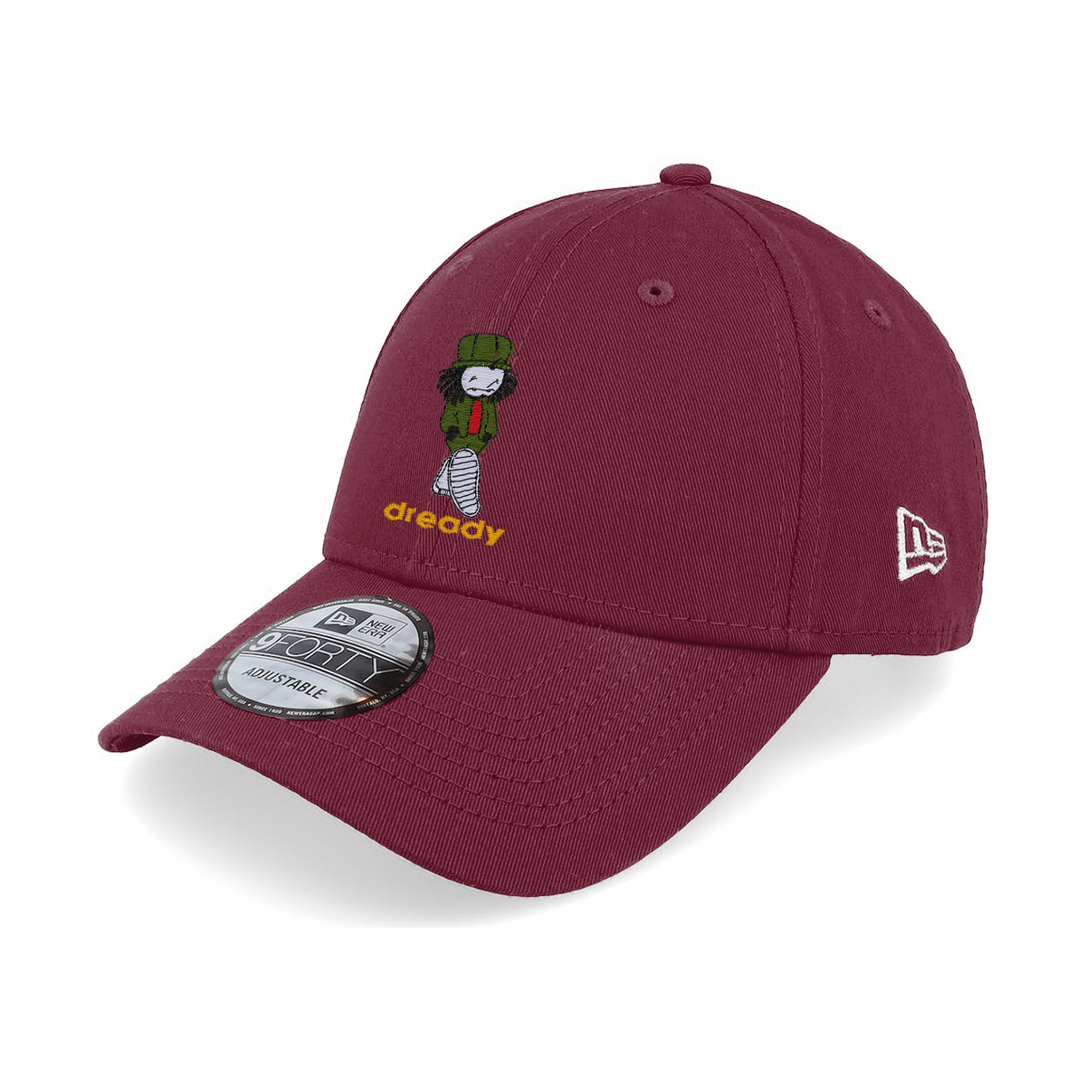 Dready Original : Dready x New Era Embroidered Walking Dread Cap - Maroon