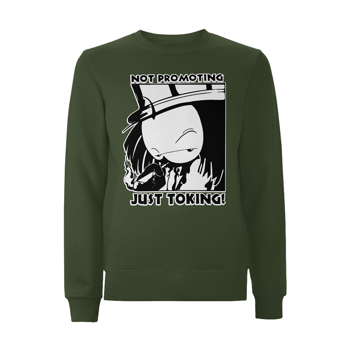 Dready Original : Dready Not Promoting Front Print Sweatshirt - Military green