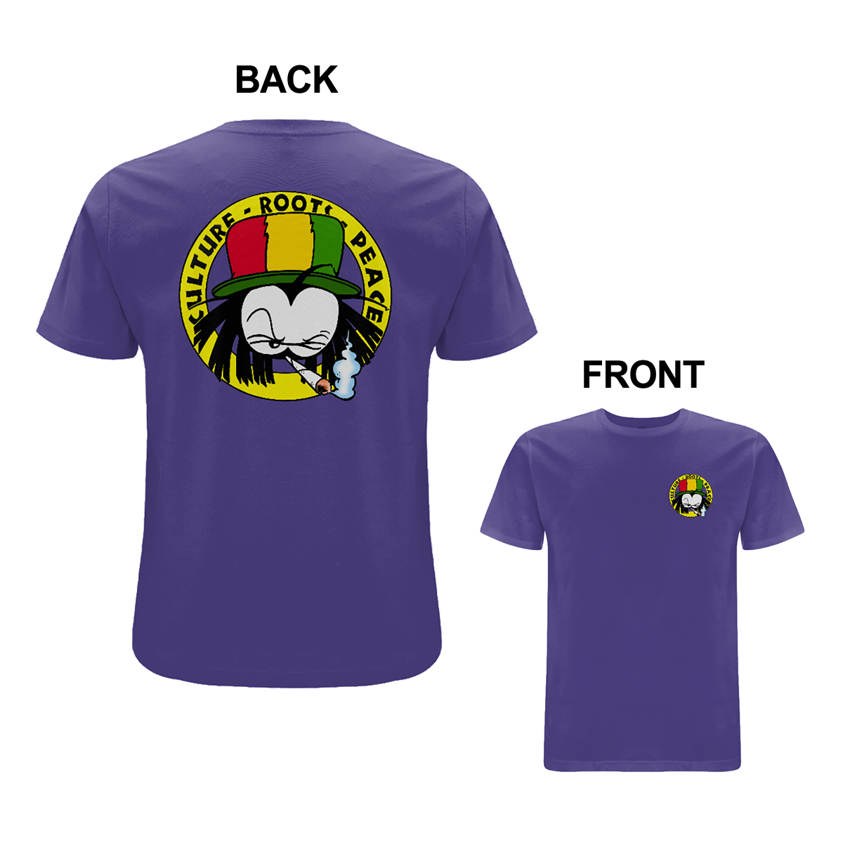 Dready Original : Dready 90s Crest Front and Back Print T-Shirt - Purple