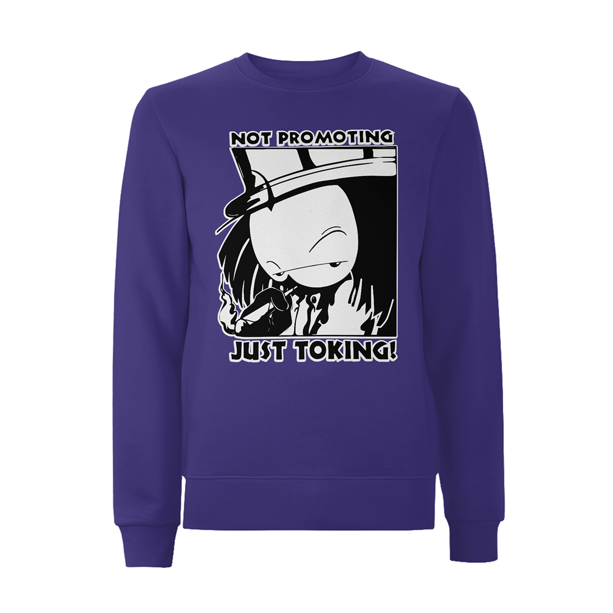 Dready Original : Dready Not Promoting Front Print Sweatshirt - Purple