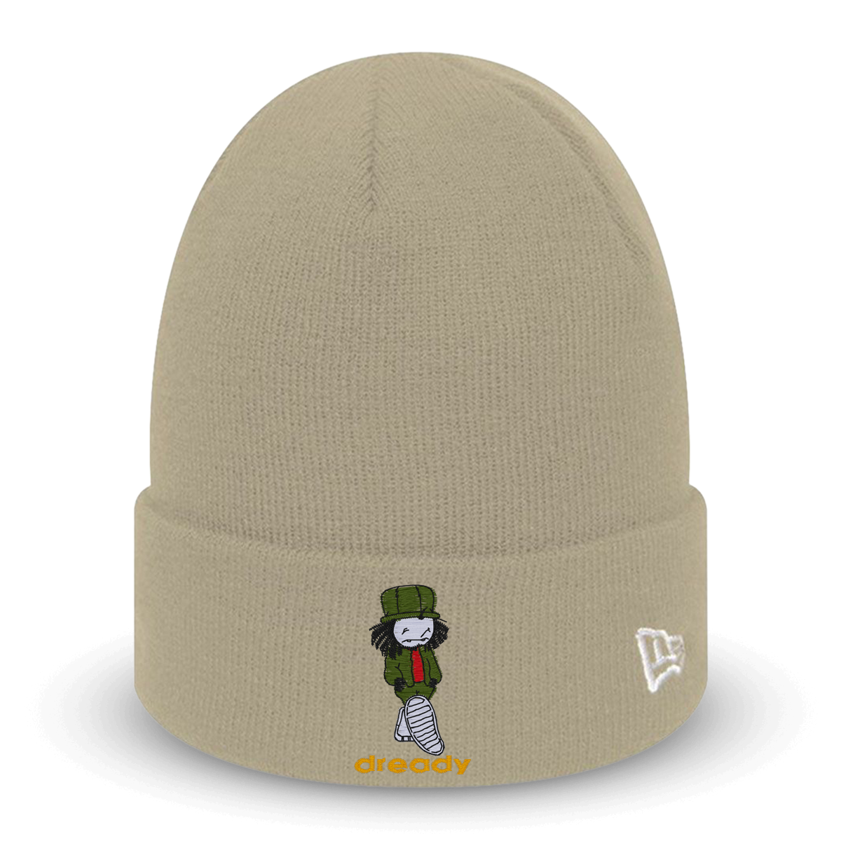 Dready Original : Dready x New Era Walking Dread Embroidered Beanie - Stone