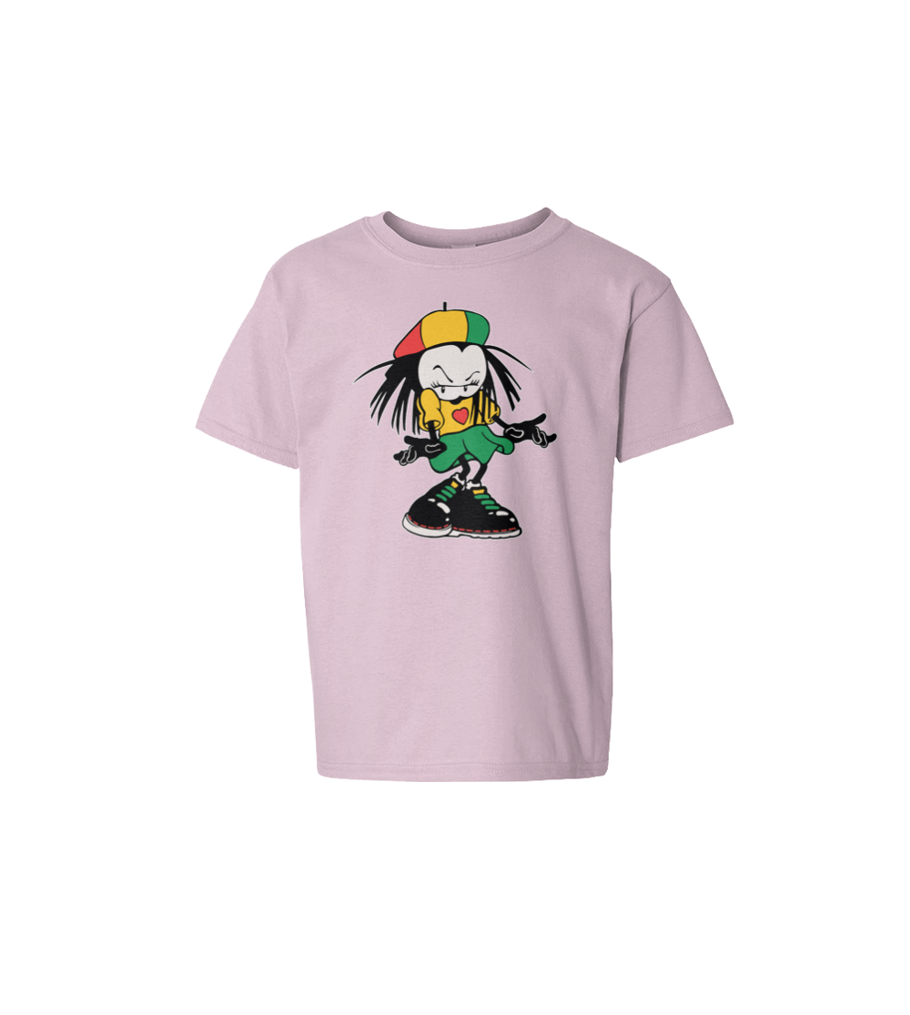 Dready Original : Sista Manners Kids Tee - Lt Pink