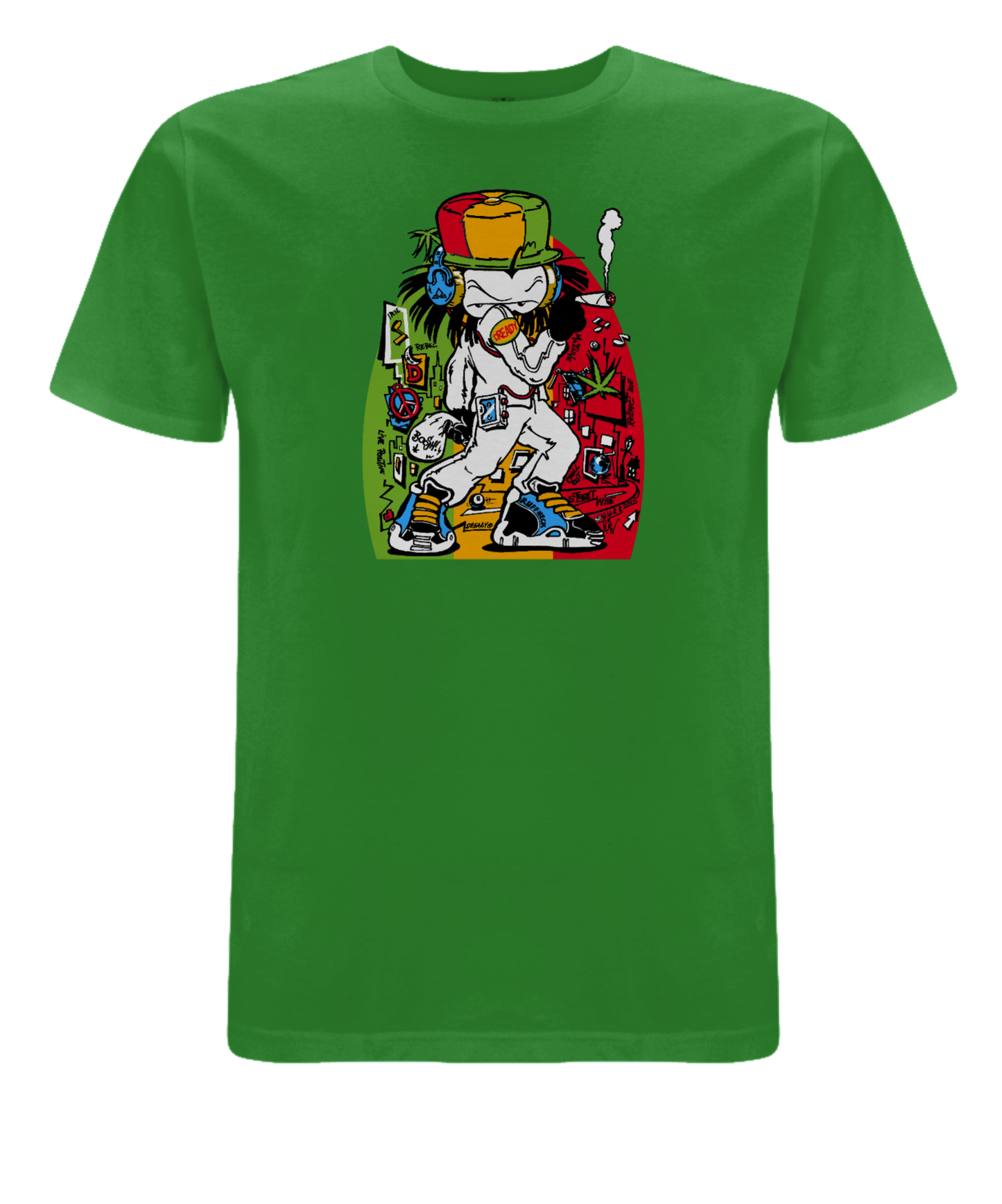 Dready Original : Dready Ruffneck front print T-Shirt - Green