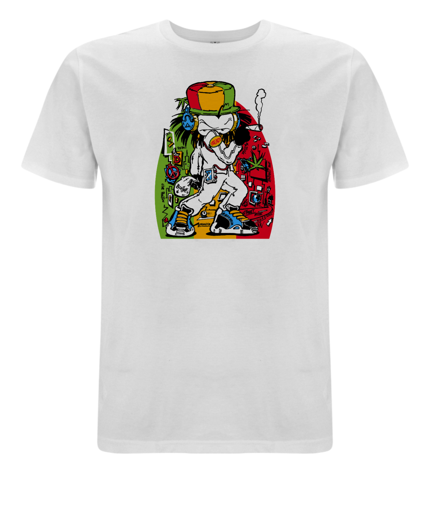 Dready Original : Dready Ruffneck front print T-Shirt - White