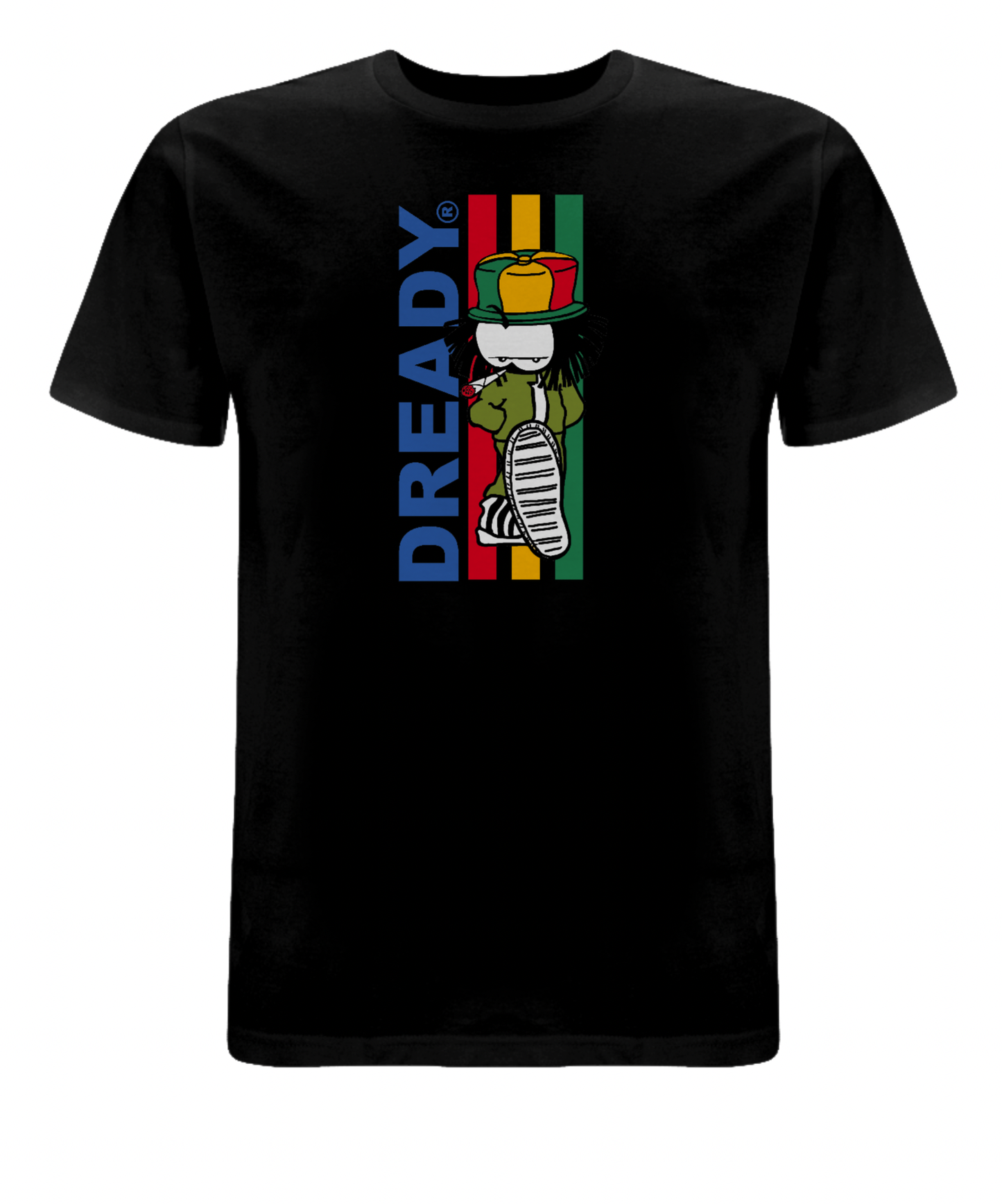 Dready Original : Dready 3 stripe front print T-Shirt - Black