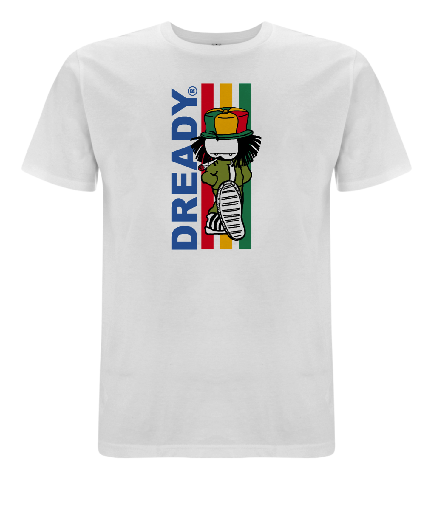 Dready Original : Dready 3 stripe front print T-Shirt - White