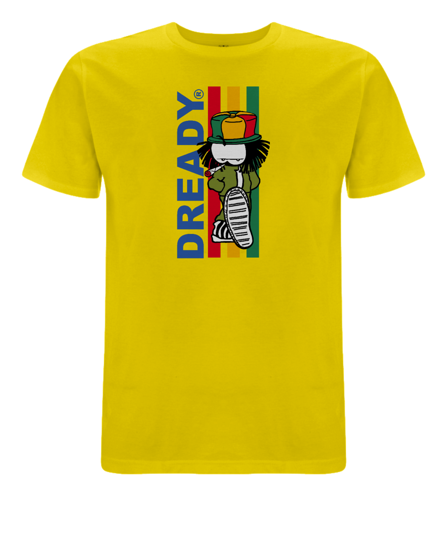 Dready Original : Dready 3 stripe front print T-Shirt - Yellow