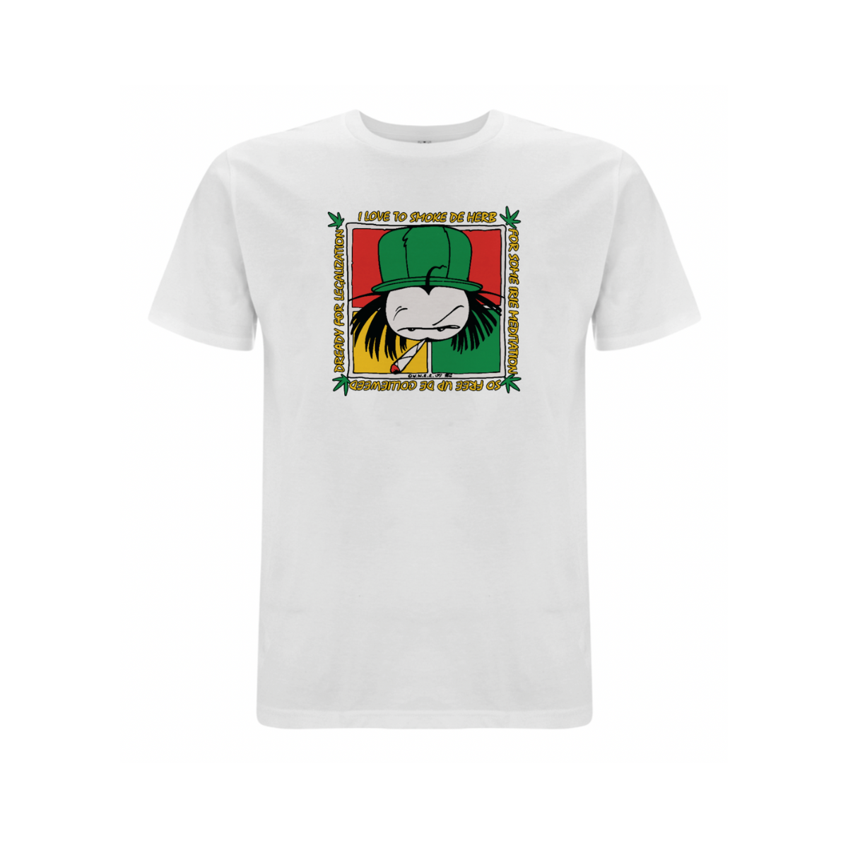 Dready Original : Dready 'Free De Herb' front print t-shirt - White