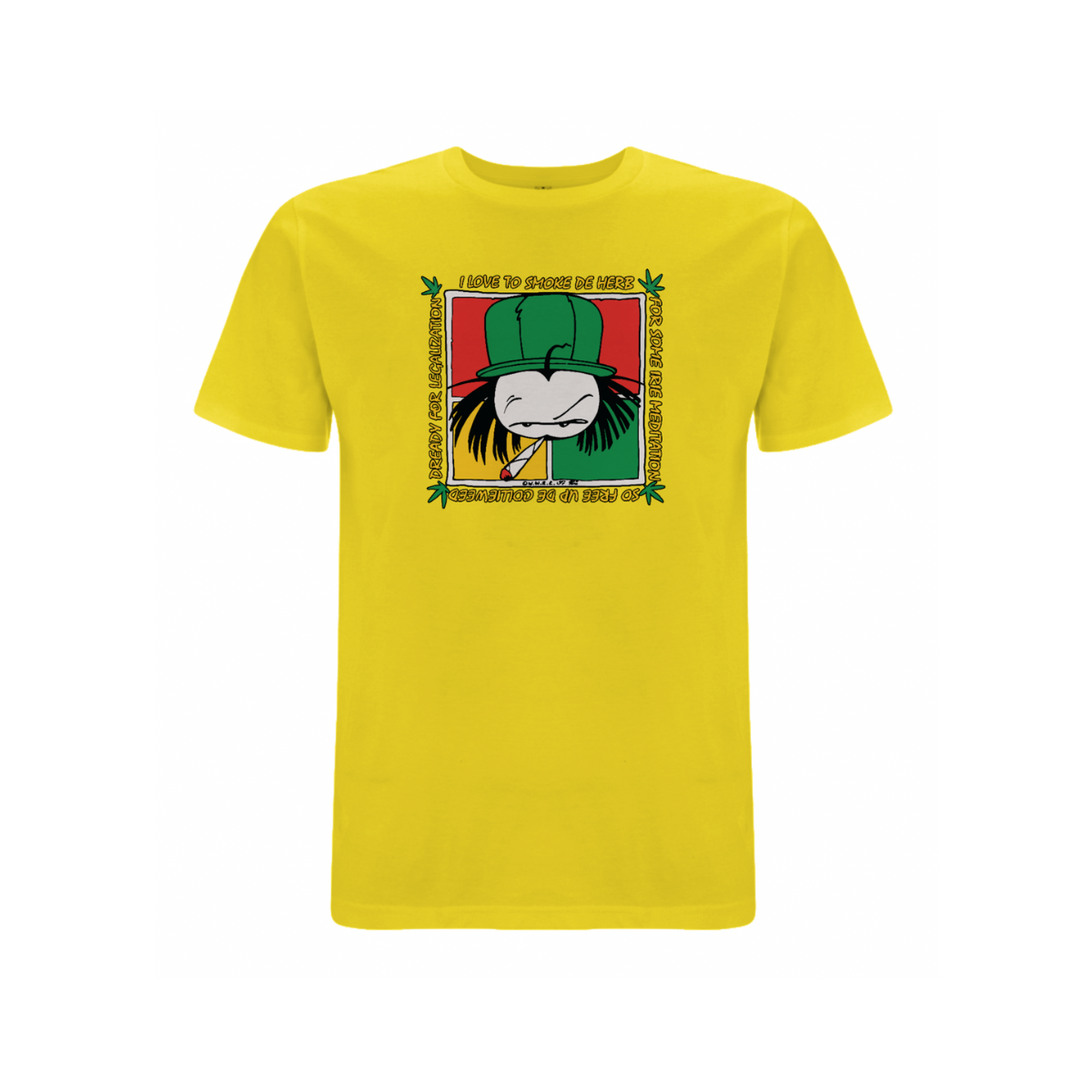 Dready Original : Dready 'Free De Herb' front print t-shirt - Yellow