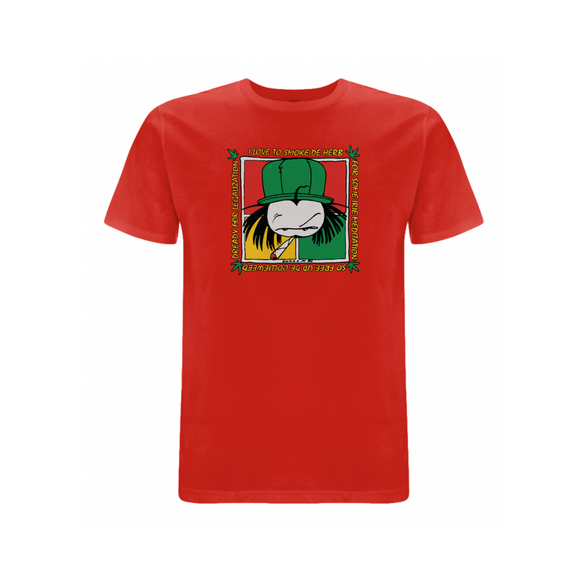 Dready Original : Dready 'Free De Herb' front print t-shirt - Red