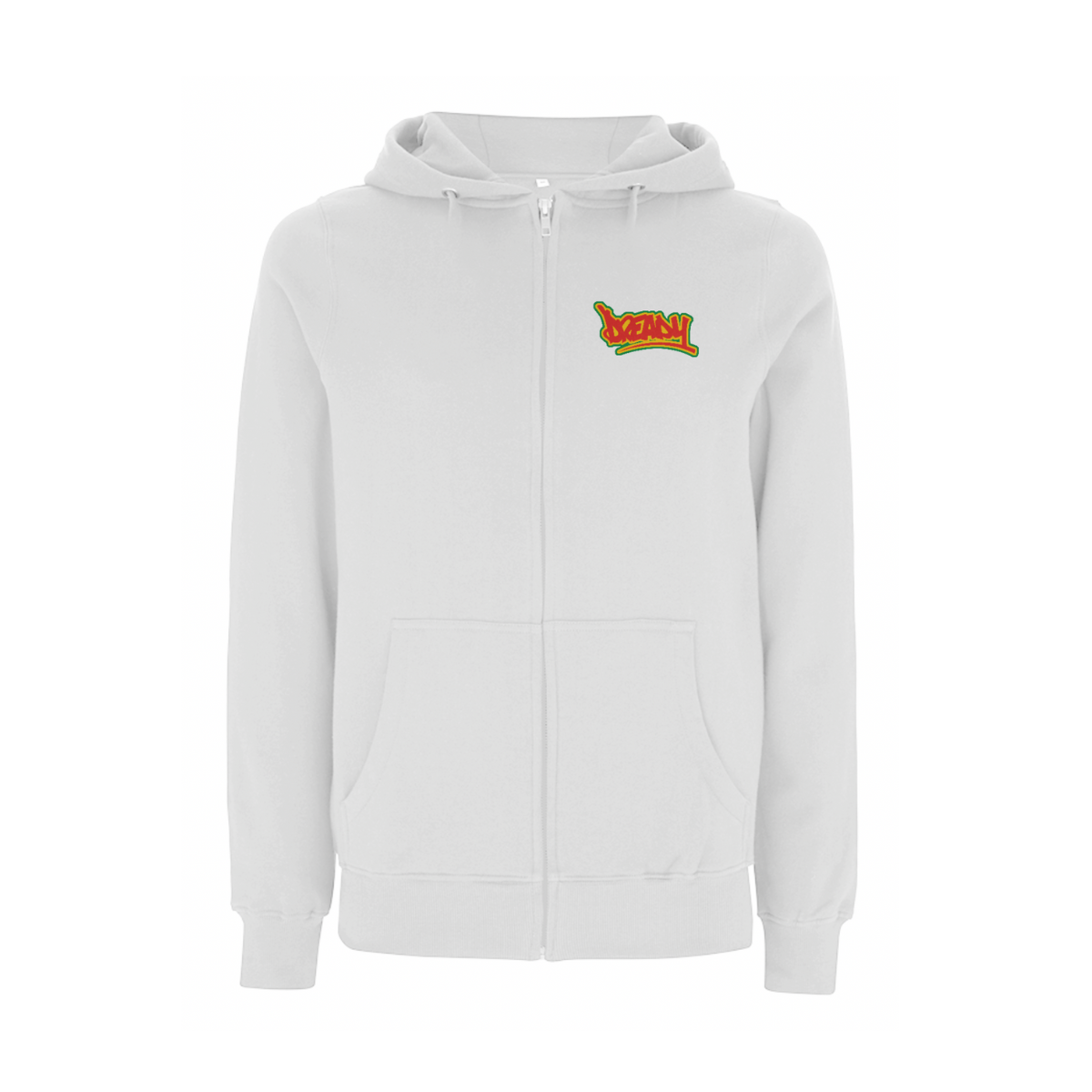 Dready Original : Dready Logo front zip hood - White