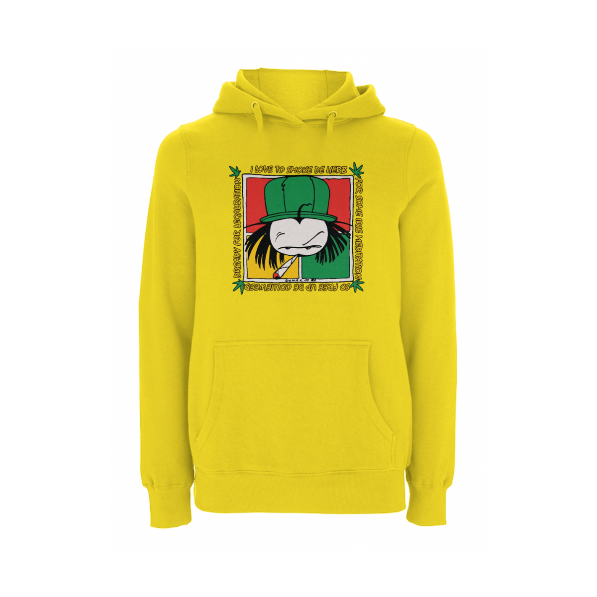 Dready Original : Dready ‘Free de herb' Hoody - Yellow