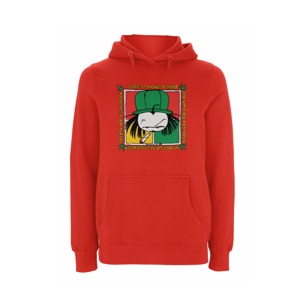 Dready Original : Dready ‘Free de herb' Hoody - Red