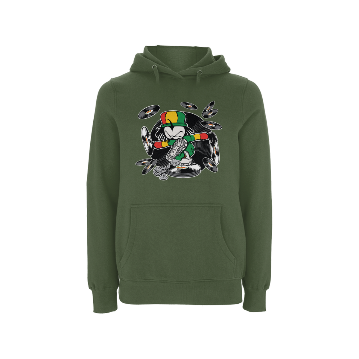 Dready Original : DREADY Spin D Tunez Front print Hood - Military green