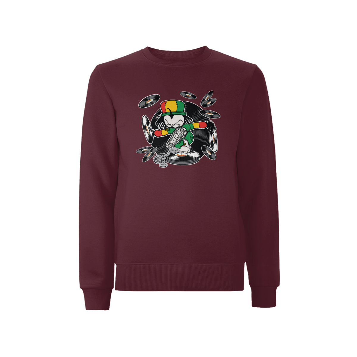 Dready Original : DREADY Spin D Tunez Front print Sweatshirt - Maroon