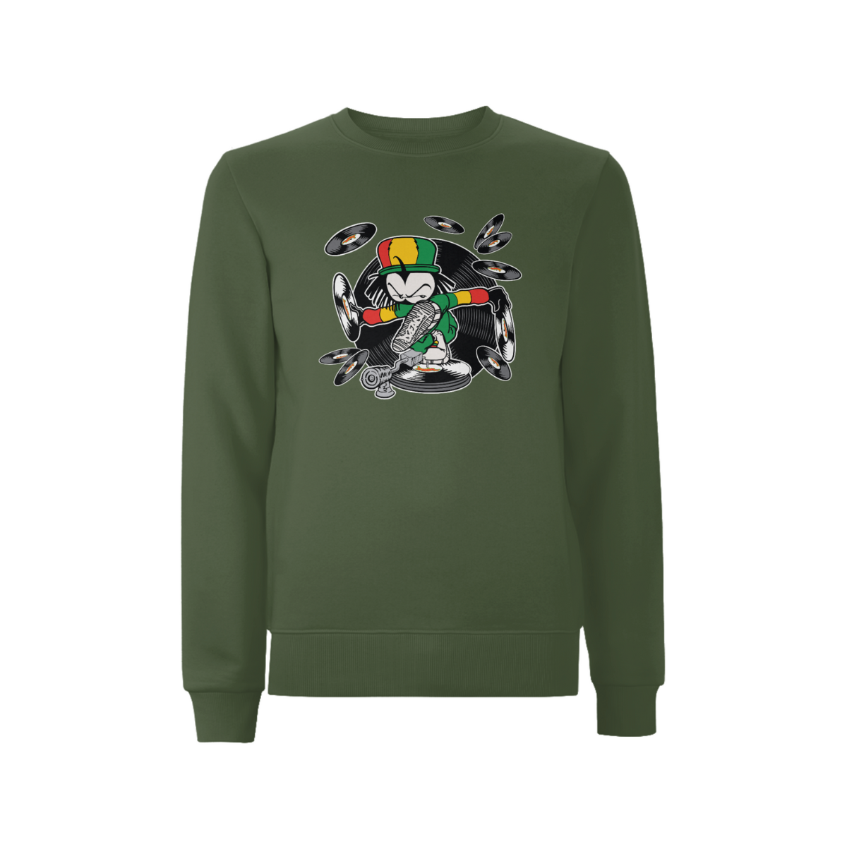 Dready Original : DREADY Spin D Tunez Front print Sweatshirt - Military green