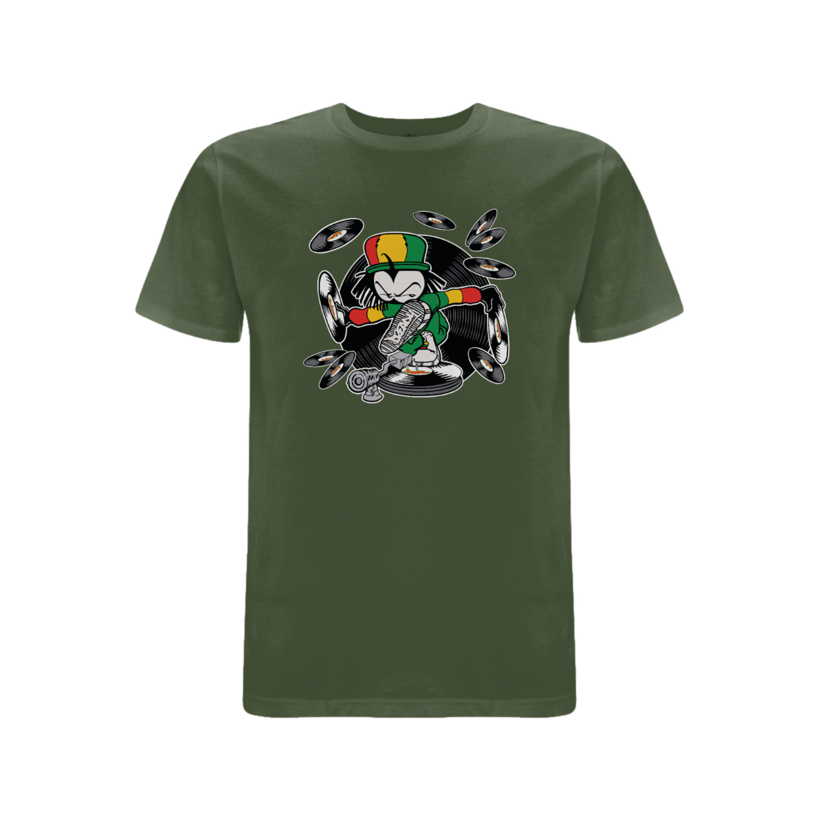 Dready Original : DREADY Spin D Tunez Front print T - Shirt - Military green