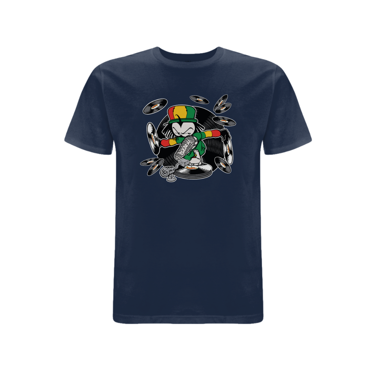 Dready Original : DREADY Spin D Tunez Front print T - Shirt - Navy