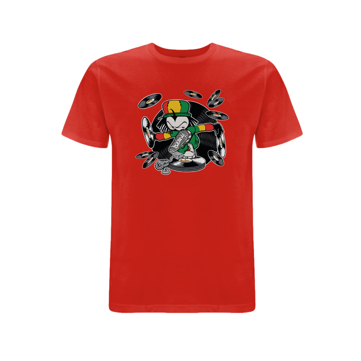 Dready Original : DREADY Spin D Tunez Front print T - Shirt - Red