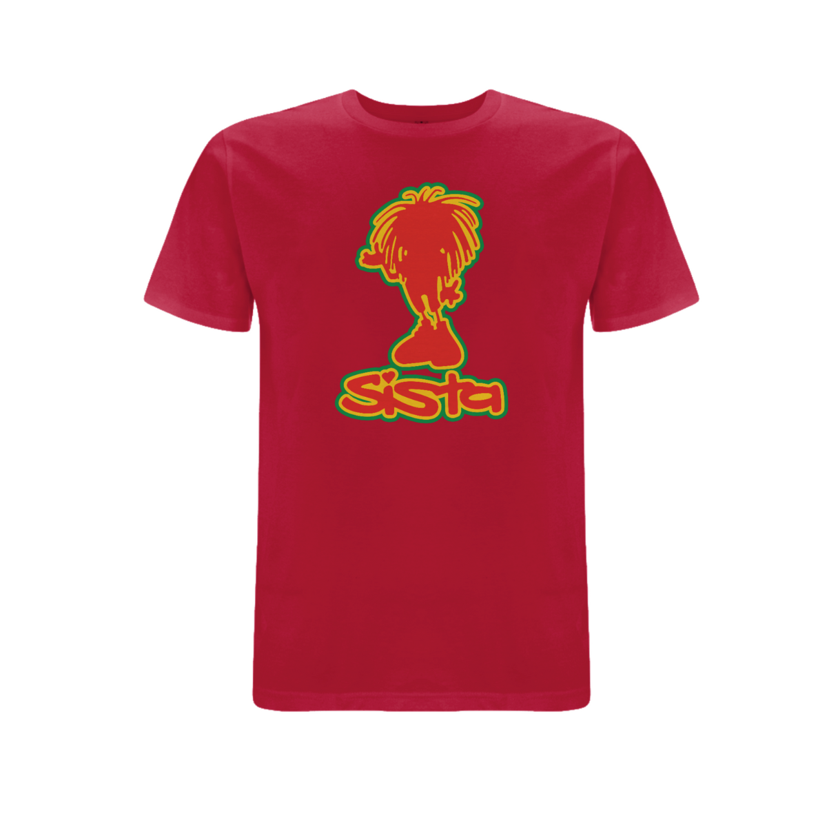 Dready Original : Sista silhouette front print T-shirt - Cherry Red