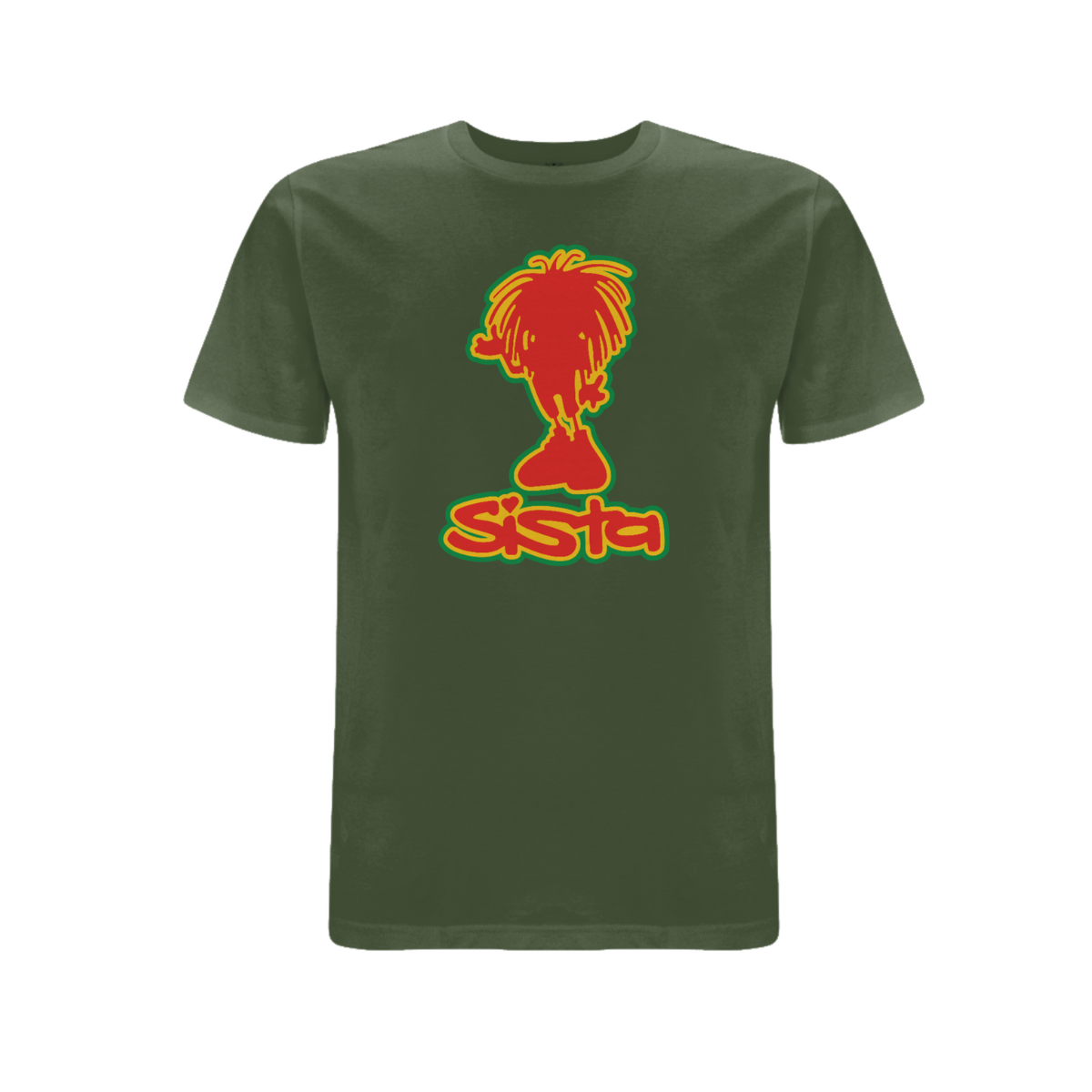 Dready Original : Sista silhouette front print T-shirt - Military green