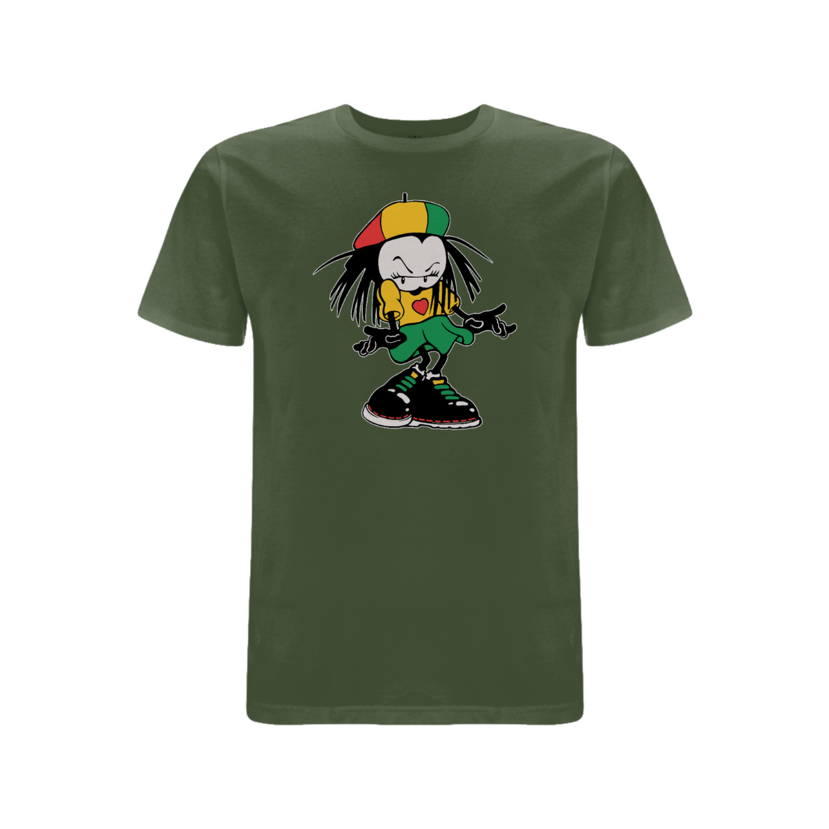 Dready Original : Sista Manners Front Print T-shirt - Military green