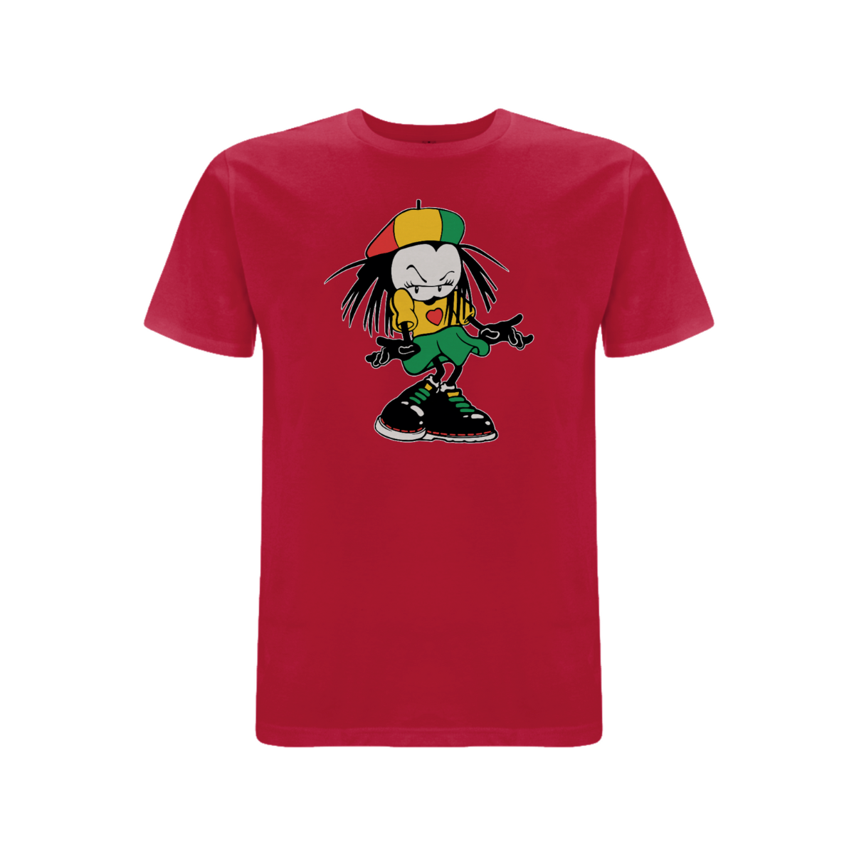 Dready Original : Sista Manners Front Print T-shirt - Cherry Red