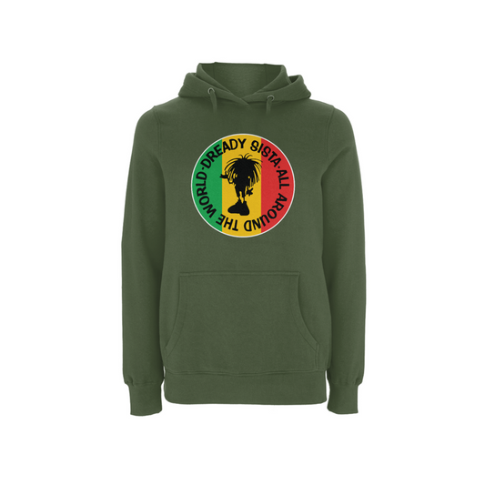 Dready Original : Sista Global Front Print Hood - Military green