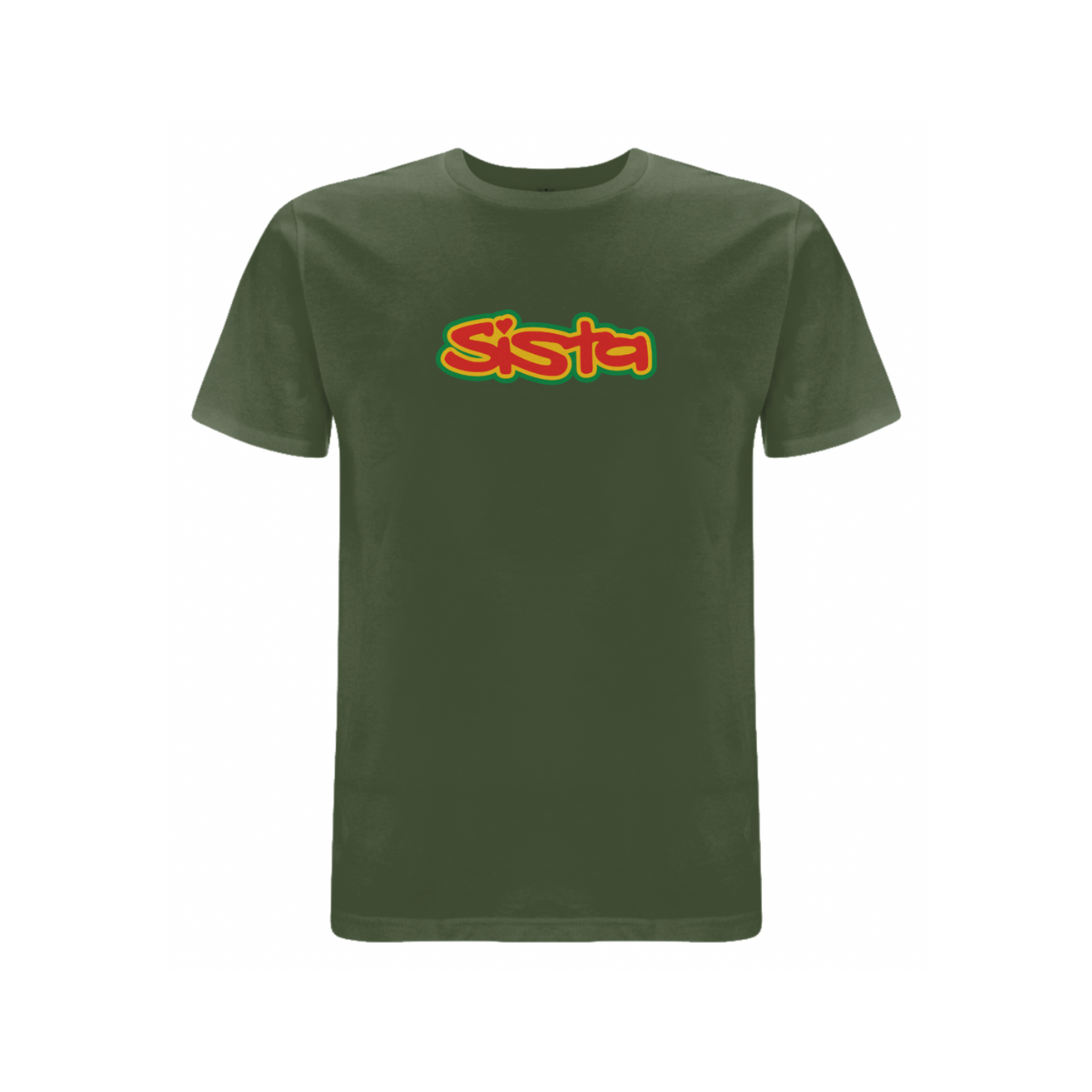 Dready Original : Sista Large logo front print t-shirt - Military Green