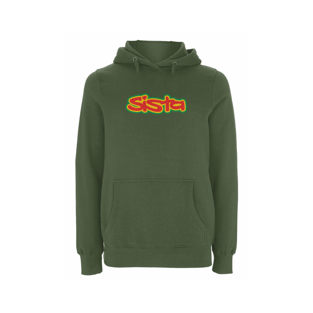 sista : Sista Large Logo Front Print Hood - Military Green