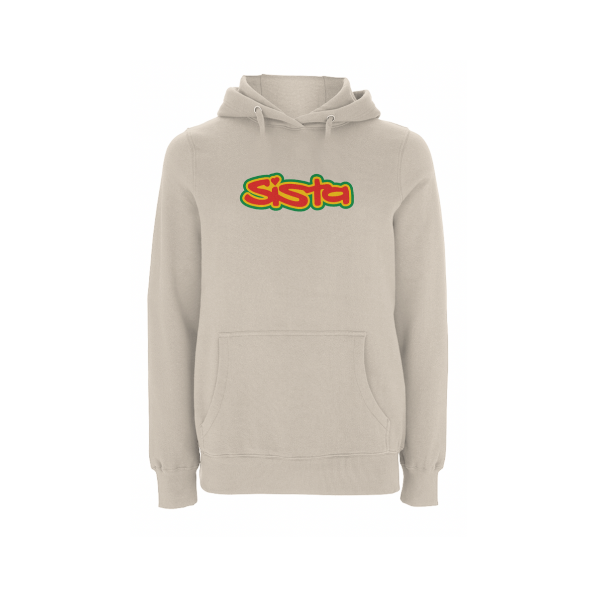 sista : Sista Large Logo Front Print Hood - Stone