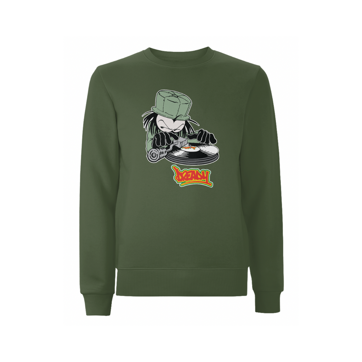 Dready Original : DJ DREADY Front Print Sweatshirt - Military green