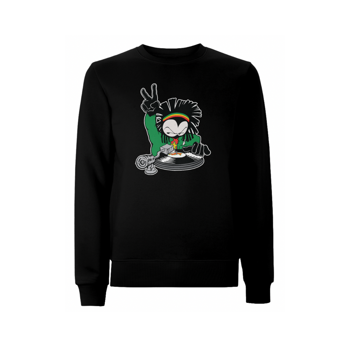 Dready Original : DREADY Two Time Front Print Sweatshirt - Black