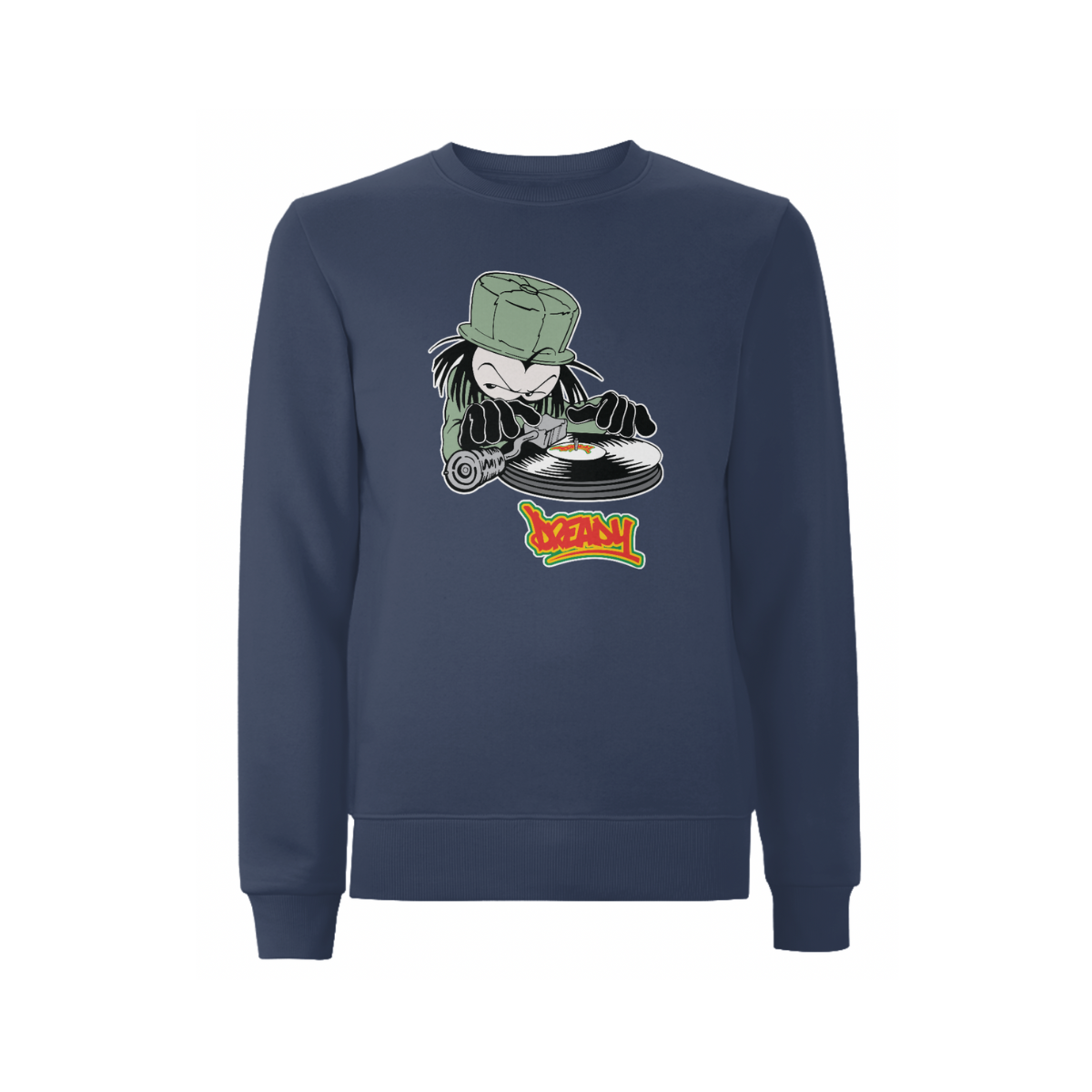 Dready Original : DJ DREADY Front Print Sweatshirt - Navy