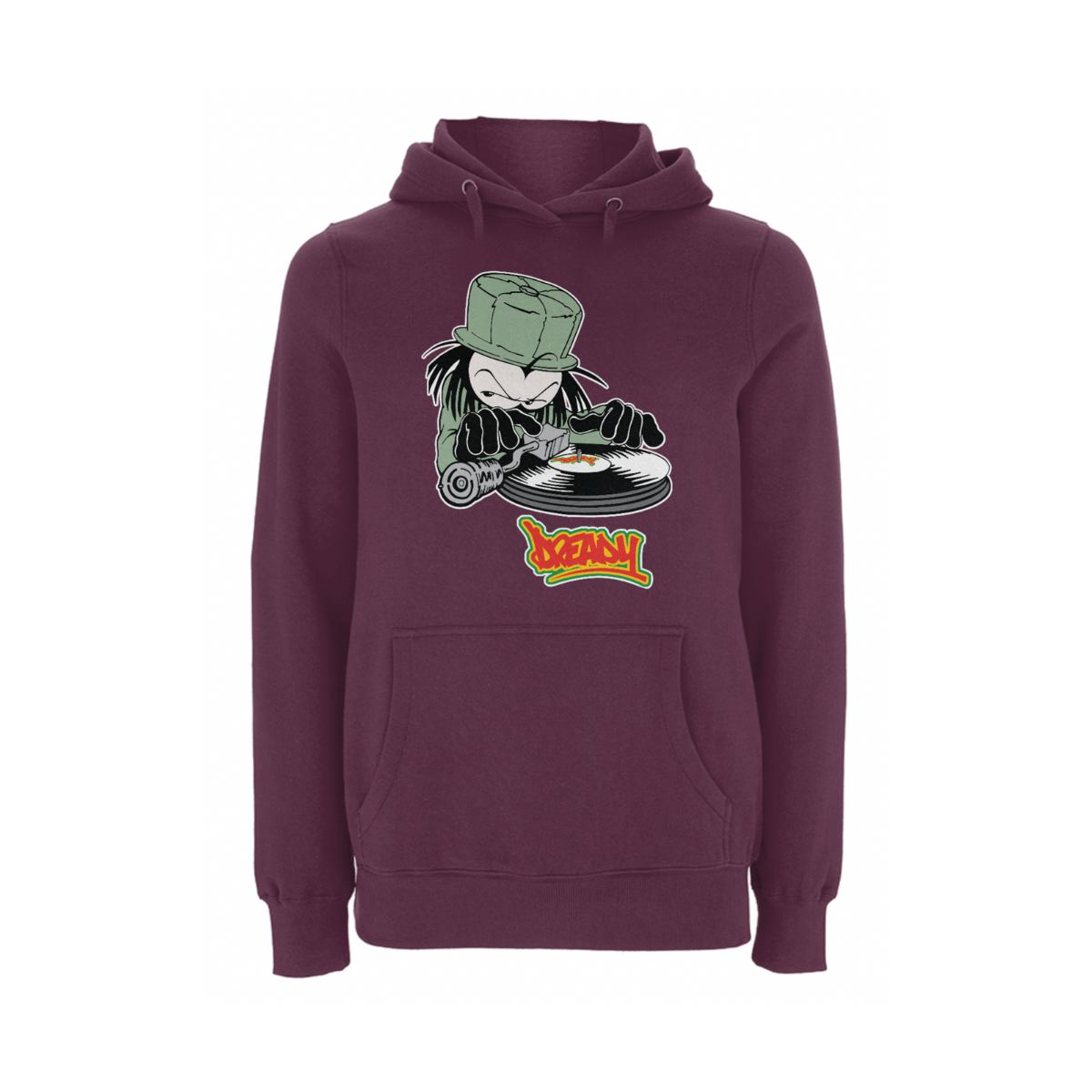 Dready Original : DJ DREADY Front Print Hood - Maroon