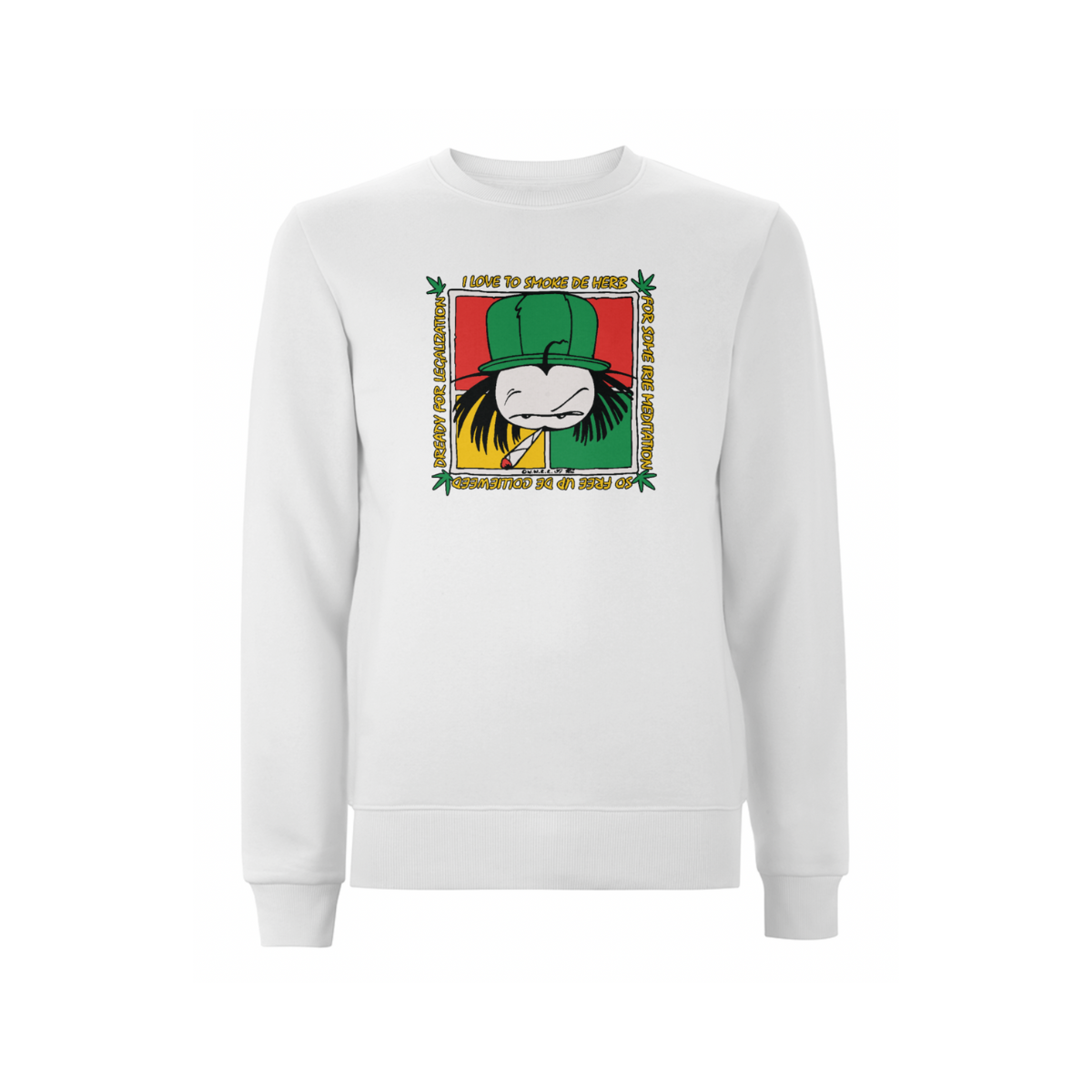 Dready Original : Dready 'Free de herb' sweatshirt - White